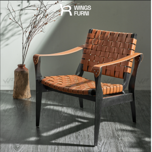 Ghế Dilan Safari Chair gỗ tự nhiên bọc da cao cấp