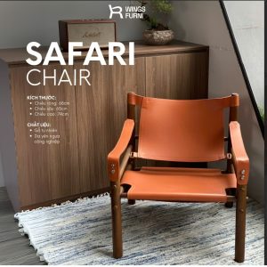 Ghế Safari Chair khung gỗ sồi chắc chắn, da yên ngựa bền đẹp